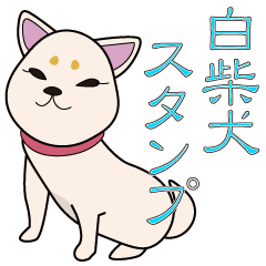 White Shiba dog Sticker