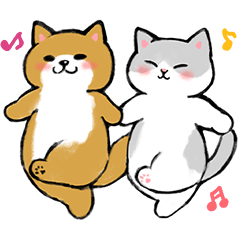 Cat and Shiba Sticker to Convey Feelings