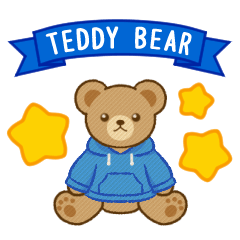 Teddy Bear Stickers[Blue Hoodie Style]