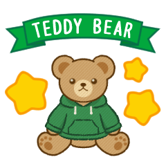 Teddy Bear Stickers[Green Hoodie Style]