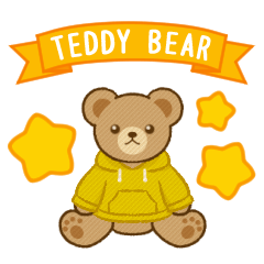 Teddy Bear Stickers[Yellow Hoodie Style]