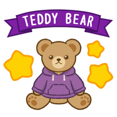 Teddy Bear Stickers[Purple Hoodie Style]