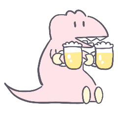 Sitting dinosaur Tyranno(heavy drinker)