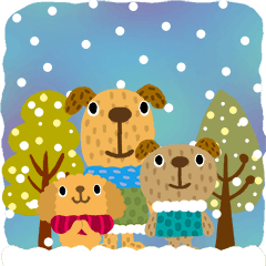 絵本みたいな 犬犬犬 飛び出す冬 Line スタンプ Line Store 絵本みたいな 犬犬犬 飛び出す冬 Line スタンプ Line Store