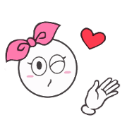 animated face pink ribbon