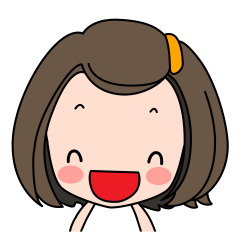Greeting sticker of a cheerful girl
