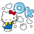 Stiker Animasi Latar Hello Kitty