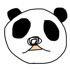 Freehand drawing panda stamp