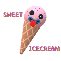 Sweet pink ice cream