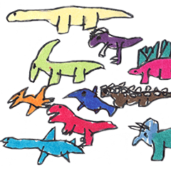 REI'S dinosaur stamp