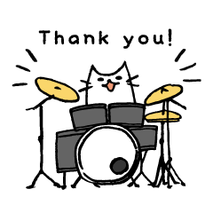 Drummer of cat English Stiker LINE LINE STORE Drummer of cat English Stiker LINE LINE STORE