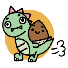 Chestnut Kuri-kun and dinosaur