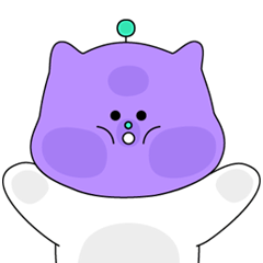 Purple cat mew-