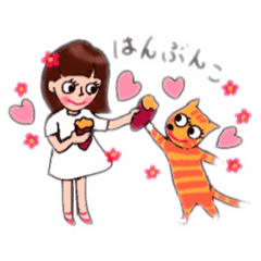 mikan pretty cat and girl