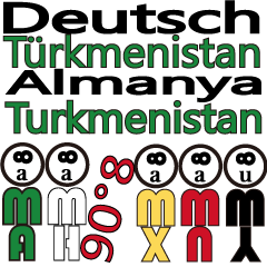 90 degrees 8 German. Turkmenistan