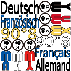 90°8 독일어. 프랑스어