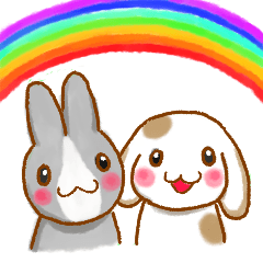 Everyday stickers of various rabbits