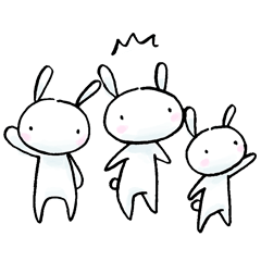 Daifuku Rabbit Family Line Sticker