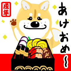 Shiba dog's New Year and Winter Version