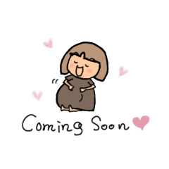妊娠後期のもんさん可愛い日常スタンプ♪