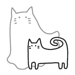 Ghost cat and cats sticker