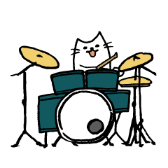 絵ゆるねこドラマー 絵ゆるねこドラマー