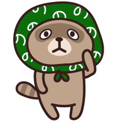 The sticker of Tanuki san