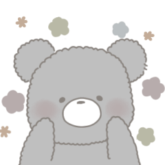 fluffy bear dullcolor sticer