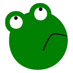 Round face and surreal frog