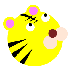 Round face and surreal tiger