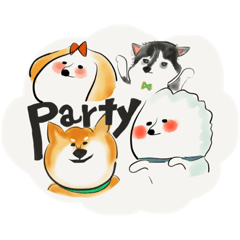 cute dogs party by okyankopon