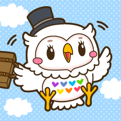 The happy white owl "Pochitto chan"