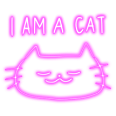 i am a cat neon sticker