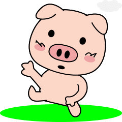 Animation! Mr.Pig of a optimistic pig
