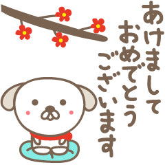 Cute dog stickers for new year's holiday