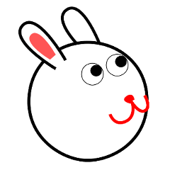 Round face and surreal rabbit