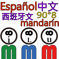 90 degrees 8 Spanish .Mandarin