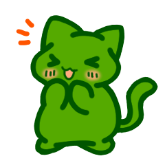 Greeting Green Tea Cat