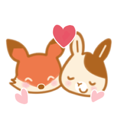 Little rabbit and Little fox  sticker