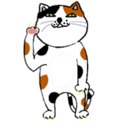 A funny sticker of the calico cat Kemio