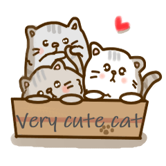 Three cute kitten stickers