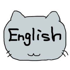 Handwritten Cat & Text Sticker(English)