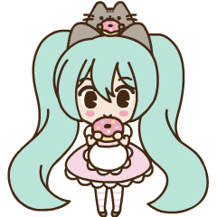 Hatsune Miku x Pusheen