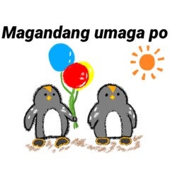 Lovely penguins in Tagalog