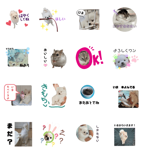 犬とハムスターの可愛い癒しの日常スタンプ Lineクリエイターズスタンプ Stamplist