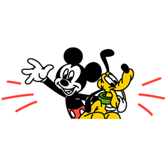 Stiker Mungil Mickey & Pluto