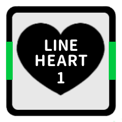 LINE HEART 1 [BLACK][LINE]