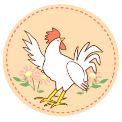 Sticker of a cute chicken.