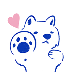 白い犬のリッツくん。