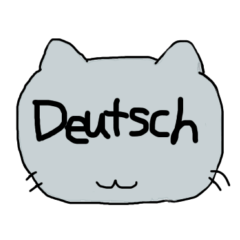 Handwritten Cat & Text Sticker(German)